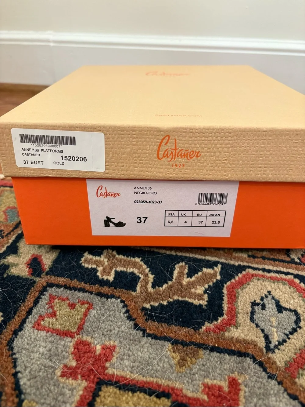 NIB Castaner Anne Braided Ankle-Strap Platform Sandals